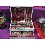 Assorted Costume Jewellery, including bangles, beads, dress rings, imitation pearls etc.,