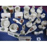 Goss Crested China, to include 'Plague Stone', Queen Phillipa's Record Chest', Cheshire Salt Block',
