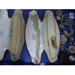 Assorted Costume Brooches, floral panel pendant, imitation pearls etc:- One Tray