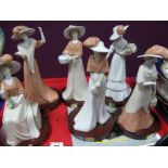 Six Marco Giner Spanish Porcelain Figurines, with booklet.