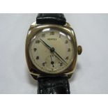 Vertex; A 9ct Gold Cased Gent's Wristwatch, the signed dial with Arabic numerals and seconds