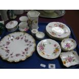 Royal Crown Derby - 'Royal Antoinette' plate, 'Derby Posies' hexagonal vase, plates, pin trays,