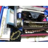 Vintage and Later Costume Bracelets, necklaces, bangle wristwatch, pendant watch etc:- One Tray