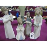 Four Lladro Pottery Figurines.