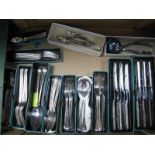 A Collection of Assorted Heritage Plate Cutlery, boxed, a pair of Kings pattern sauce ladles etc.