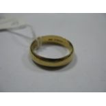 An 18ct Gold Plain Wedding Band, named inside "E.G. Bloch"