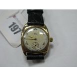 Avia; A 9ct Gold Cased Gent's Wristwatch, the signed dial with Roman numerals, dot markers and