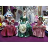 Royal Doulton Figurines 'A Lady from Williamsburg' HN 2228, 'Bo Peep' HN 1811 and 'Lavinia HN