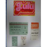 Concert Tickets - 'Led Zeppelin', Earls Court Arena May 23rd 1975; John Mayall' Marquee, Wardour