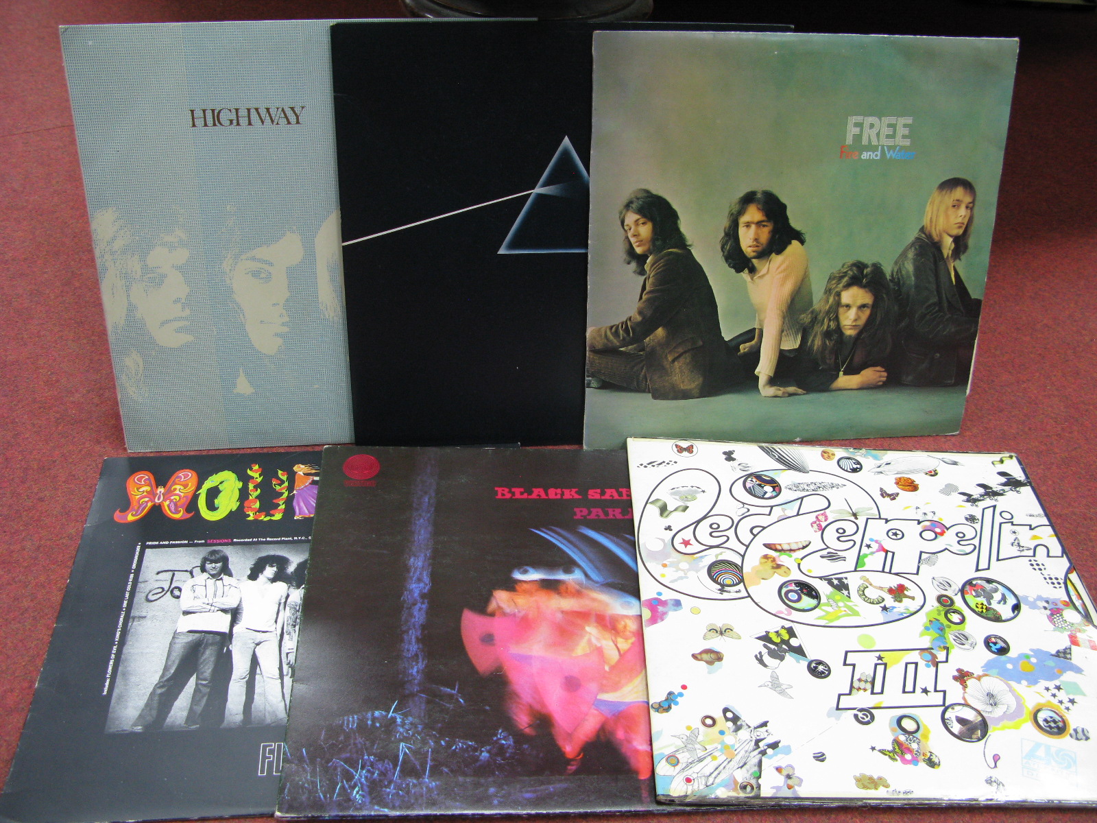 Prog, Blues, Rock - five Lp's to include Led Zeppelin III (plum label A5/B5 matrix, spinning wheel);