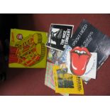 Memorabilia: Rolling Stones 'Knebworth Fair '76' concert programme, badge and cardboard 'tongue',