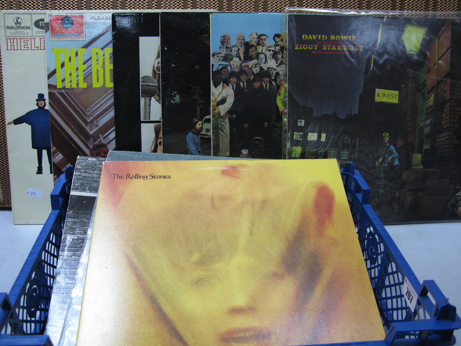 Nine LP's to Include Beatles 'Abbey Road' (misaligned apple outer sleeve); 'Please Please Me' (mono,