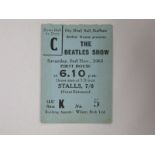 Beatles Concert Ticket: 'The Beatles Show', Sheffield City (Oval) Hall, Saturday, 2nd November 1963,