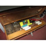 Carriage Lamps (damaged), Crescent gun collection, prints etc in tool box, Binaton mini vision -