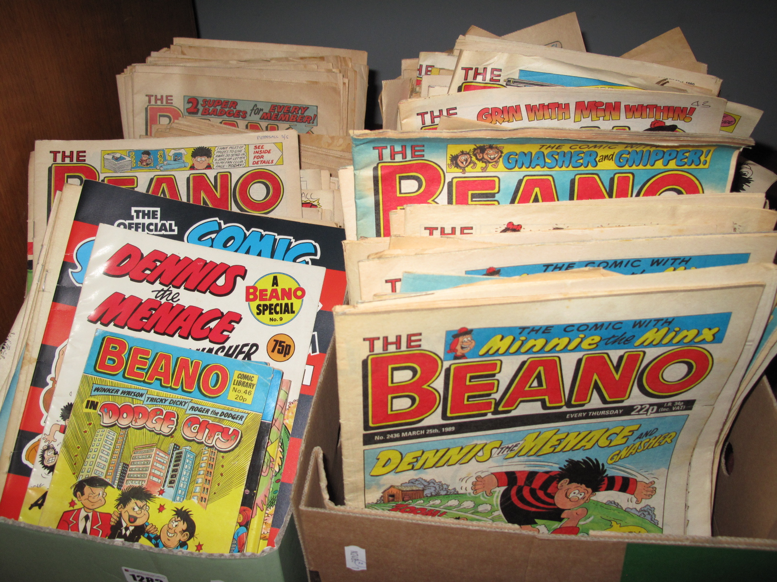 The Beano Comics 1980's and 90's and others, a large quantity:- Two Boxes