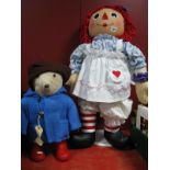 A Raggedy Ann Child's Doll, 80cm high, together with Winnie the Pooh. (2)