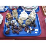 Mineral, Resin and Other Buddah's:- One Tray