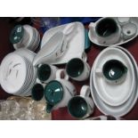 Denby Stoneware 'Green Wheat' Pattern Dinner Service, thirty-seven pieces.