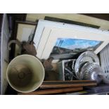 Miscellaneous Items, including a selection of ten framed prints (mostly Sheffield), ice skates,