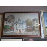 (Caroline) Burnett, Parisian Street Scene, oil on canvas, signed lower right, 60 x 90cm.
