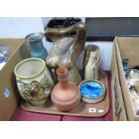 Langley Stoneware Vase, earthenware female torso etc:- One Tray