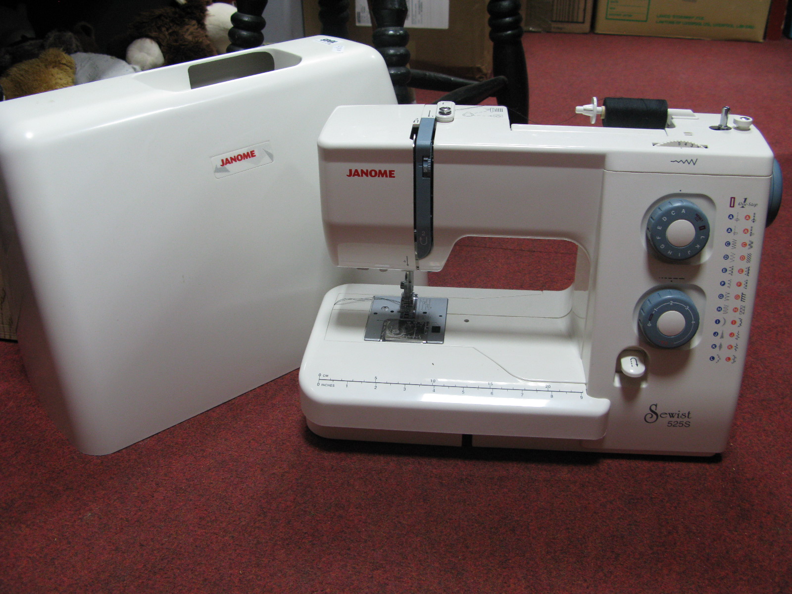 A Quantity of Table Lamps:- One Box. Janome Sewing Machine, (untested sold for parts)