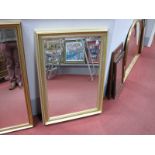 A Gilt Framed Rectangular Bevelled Wall Mirror, 74 x 103cm