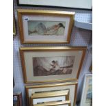 After William Russell Flint, six prints all in gilt frames.
