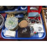 A Mixed Lot of Costume Jewellery, including beads, bracelets etc; together with compacts,
