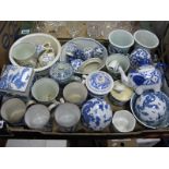 A Quantity of Oriental Blue and White Ceramics:- One Box