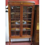 XXC Mahogany Display Cabinet, with twin glazed doors and three internal shelves on square legs.