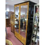 Double Wardrobe, with mirrored and burr effect doors.