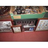 Two Harry Potter Filmcell Montages, Wills shipping cards, B.S.L Trains, history of steam prints. (