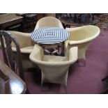 A Set of Four Conservatory Chairs, and matching circular table.
