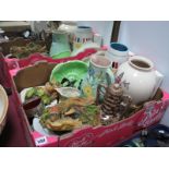 Bossons Wall Plaques, Radford jug, 1950's Italian vase etc:- One Box plus mirror.