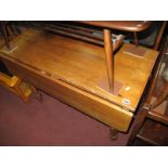 XIX Century Pine Drop Leaf Kitchen Table, with single drawer, on turned legs.