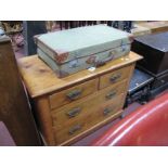 XIX Century Pine Chest of Two Short and Three Long Drawers, on squat turned legs.