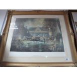 Tom Keating 'John Constable, Flatford' limited edition colour print of 850, signed 43 x 56cm.