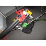 A Sovereign Leaf Blower/Vacuum Petrol Blower Vac, together with two GTech hedge trimmers (all