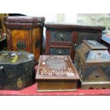 Five Oriental Wooden Boxes.