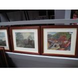 Fourteen George Cunningham Coloured Prints, including Nether Green, Mayfield Valley, Lobster Inn