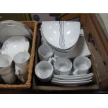 Waterside Dinner Ware, Spode Christmas tree cake plate, meat plate, mugs etc:- Two Boxes
