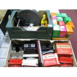 View Masters and Discs, Tetley Tea Folk houses, jigsaw etc:- Three Boxes.