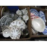 Kathie Winkle, Imperial, Blue & White willow pattern, other table ware:- Two Boxes