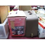 Drinking Glasses, Jardinere, dolls etc:- One Box. Singer sewing machine, Simon slide viewer (