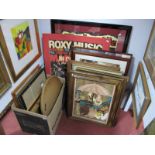 A Quantity of Prints, Roxy Music 'Manifesto' poster 1979, Motley Crue, mirror, wooden pictorial