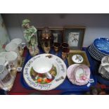 Bisque Beau Figurine, cocktail set, Cash's pictures, Paragon and other ceramics:- One Tray
