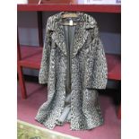 An Early to Mid XX Century Vintage Ocelot Coat, slightly fitted with wide rever collar, 120cm long.