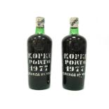 Port - Kopke Porto 1977, two bottles.