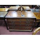 A George III Mahogany Chest of Drawers, the top with moulded edge (damaged), over four long drawers,